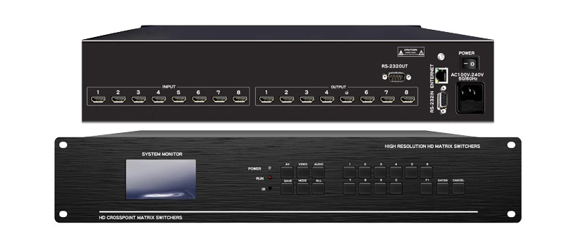 4K60HZ極清hdmi2.0矩陣8進8出音視頻會議工程 8/9/12/16/24拼接屏